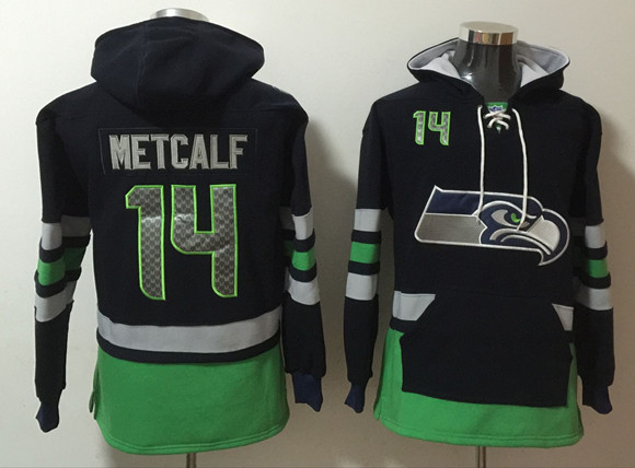 Men's Seattle Seahawks #14 D.K. Metcalf Black/Green Ageless Must-Have Lace-Up Men's Seattle Seahawks #14 D.K. Metcalf Black/Green Ageless Must-Have Lace-Up